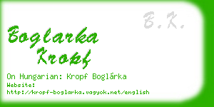 boglarka kropf business card