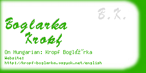 boglarka kropf business card